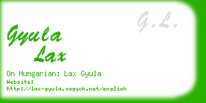 gyula lax business card